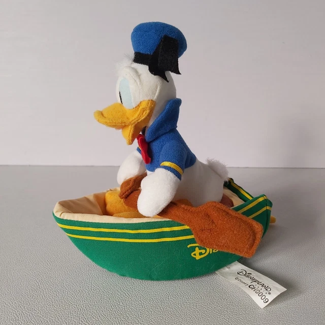 VINTAGE DISNEYLAND PARIS Donald Duck Pull String Boat Plush* Read ...