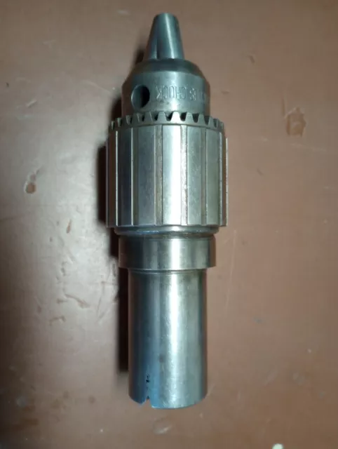 Jacobs chuck #6A 33 taper, 0-1/2".  With 1-1/4" arbor/shank 3