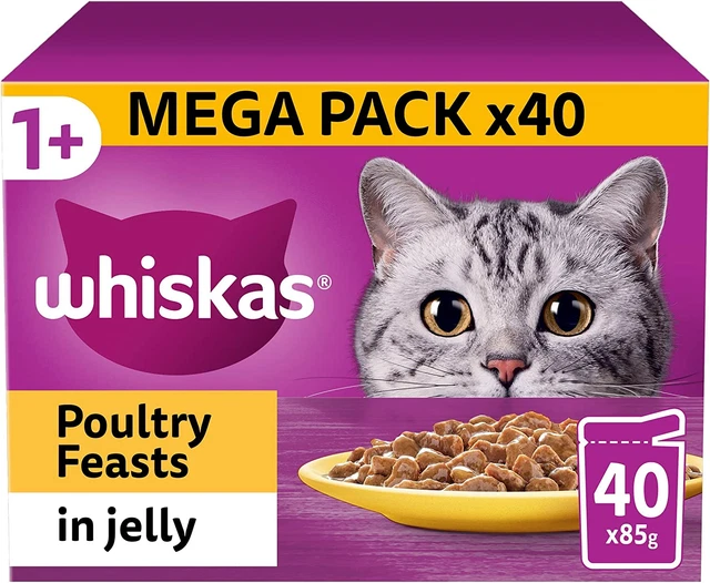 Adult Wet Cat Food, Poultry Selection in Jelly, 1+ Age, 40 Pouch Megapack 40x85g