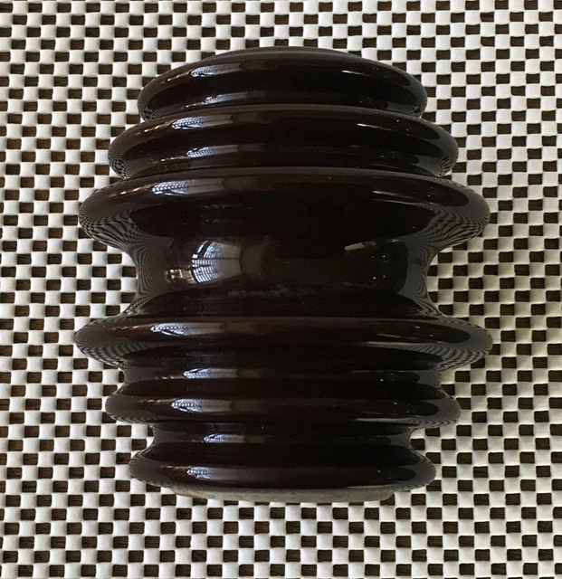 Vintage Brown Porcelain Insulator ~ Large ~ Telephone ~ Unmarked ~ Great 10