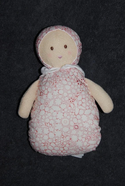 Poupée Lutin  JACADI Liberty Rose Peluche Doudou Hochet 17 cm TTBE