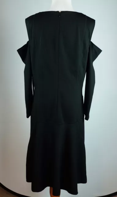 Nue by Shani Size 16 Knit Cold Shoulder Dress Black Built in Shapewear New 3