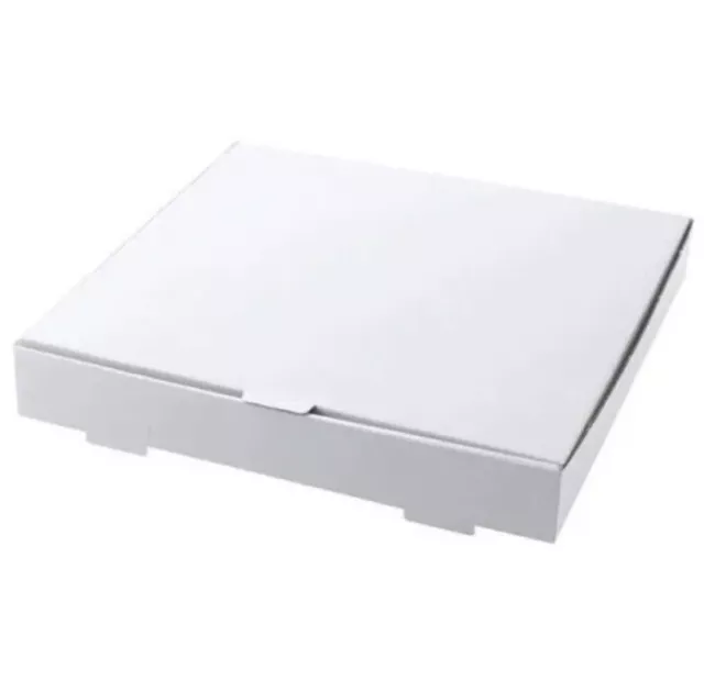 15" Inch White Plain Takeaway Pizza Box Cardboard Strong Postal Boxes 50 pk
