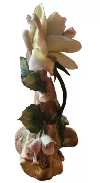 Beautiful Capodimonte porcelain Rose Flower 8" Collectible Italy - READ Descrip 3