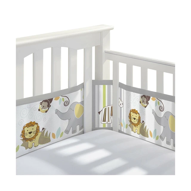 BreathableBaby Breathable Mesh Crib Liner Classic Collection Safari Fun Too F...