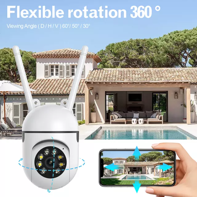 2 x Security Camera Wireless System Home Outdoor WiFi CCTV 1080P HD Night Vision 2
