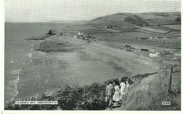 Aberystwyth Clarach Bay People Walking On Path C1960 J Salmon Postcard