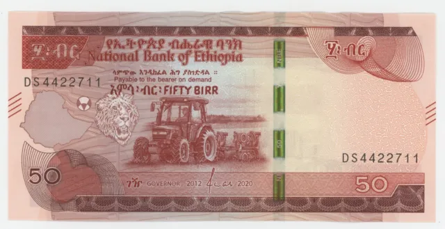 Ethiopia 50 Birr 2012 2020 P 56 UNC NEW Uncirculated Banknote