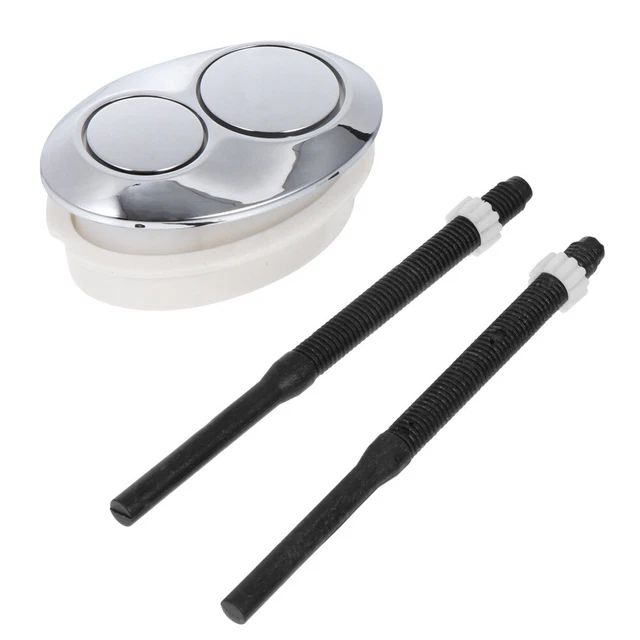 SPARES2GO Kit Per Cassetta WC Universale Con Doppio Pulsante Di Scarico, Per Foro Coperchio Da 20 Mm, 40 Mm, 50 Mm, 60 Mm, Bianco Lucido - Foto 3
