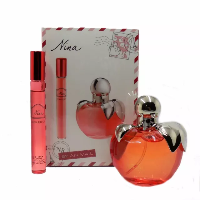 Nina By Nina Ricci 2 Piece Gift Set With Edt Spray 80 Ml+ Edt Roll-On 10 Ml Nib