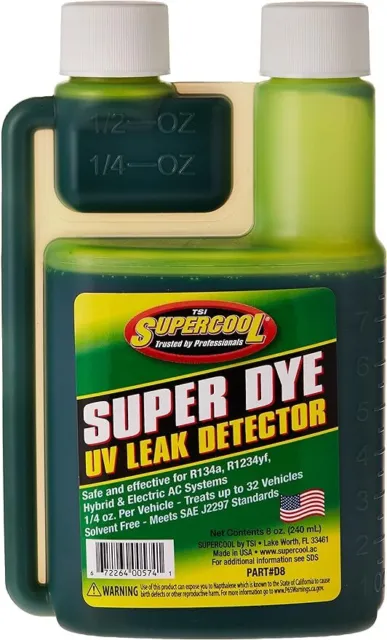 A/C Leak Detection Dye, Green, 8 Fluid Ounces, Green, Plastic, Free Shipping New