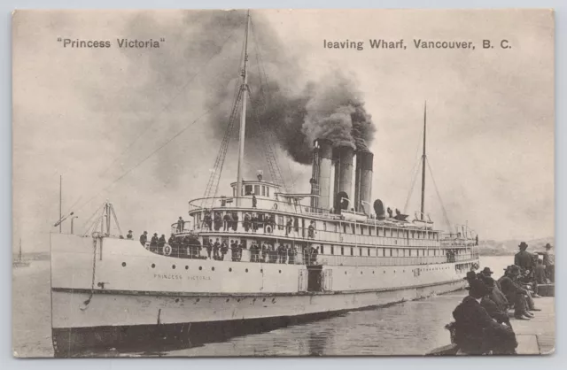 Vtg S.S. Princess Victoria Steamship Vancouver B.C. Canada Postcard Steamer