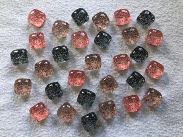 NEU*** Mosaiksteine 30 Stück ca. 15 x 15 mm Glassteine Bubbles