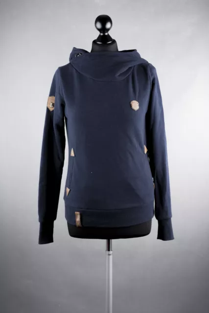 Naketano Damen Hoodie Sweatshirt Lecker Mädsche S blau dunkelblau Kapuze B447