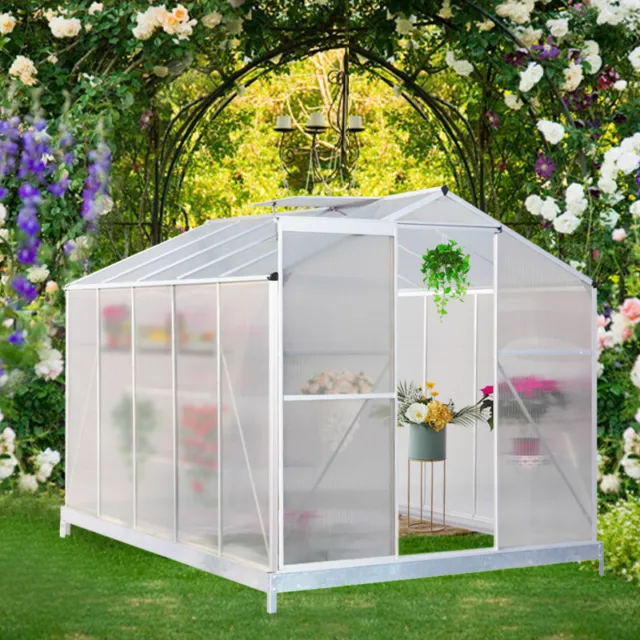 Summer Garden UV Safe Greenhouse Sun Shed Polycarbonate Base w/Sliding Door