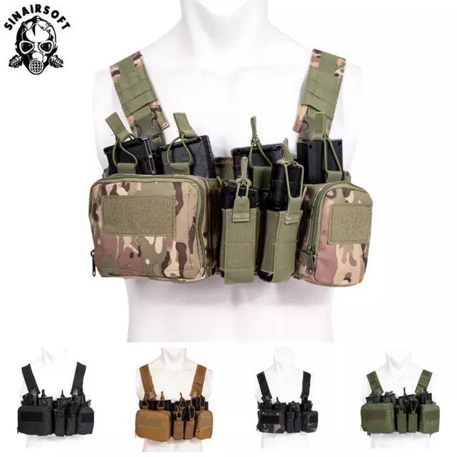 Tactical D3CR Modular Chest Rig Micro W/5.56 Magazine Pouch Assault Carrier Vest