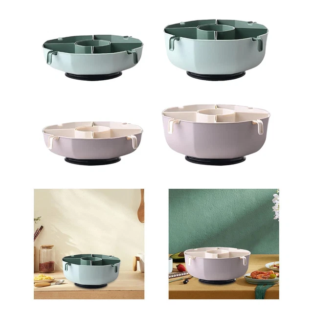 Milageto Plateau Rotatif à Snacks 5 Compartiments – Assiette à Apéritif Fleur Design, Élégante Pour Fêtes & Café