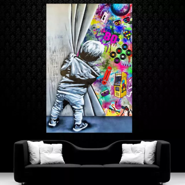 LEINWAND BILDER XXL ABSTRAKT STREET ART 80er JAHRE GRAFFITI POP ART WAND POSTER