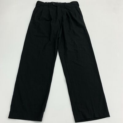 Croft & Barrow No Iron Classic Fit Dress Pants Mens 30x32 Black Pleated Front