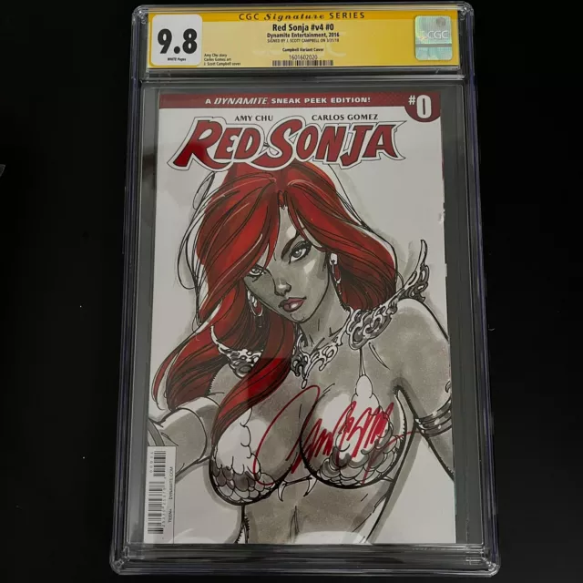 Red Sonja #v4 #0 CGC 9.8 SS (2016) - Campbell Variant - Signed J. Scott Campbell