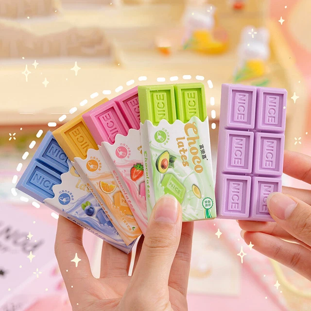 Random Cartoon Cute Kawaii Rubber Fun Creative Chocolate Eraser Student Supp ❤O;