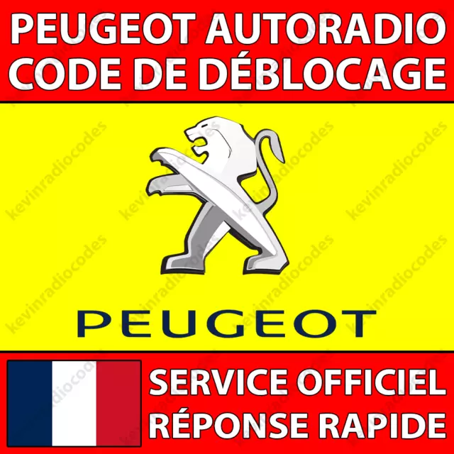 ✅Peugeot Radio Code De Déblocage 206 207 307 308 2008 3008 Partner Expert Boxer✅