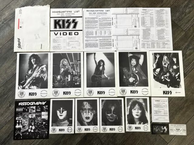 KISS Vintage Fanclub Kit 17pc Lot Kiss Strike Fanzine Kiss Army International