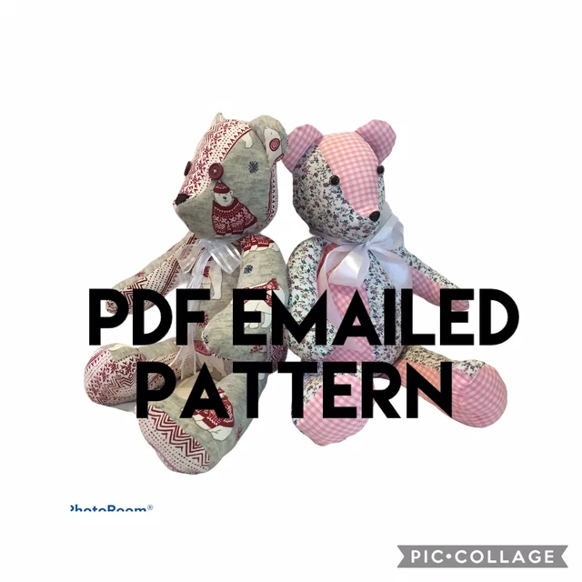 PDF BEST & PERFECTLY CUTE Memory Bear Sewing pattern Keepsake  BEGINNER TEDDY