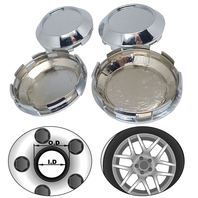 Ricambi auto ricambio tappo centrale ruota auto argento universale 72 mm/2,81\"" ID
