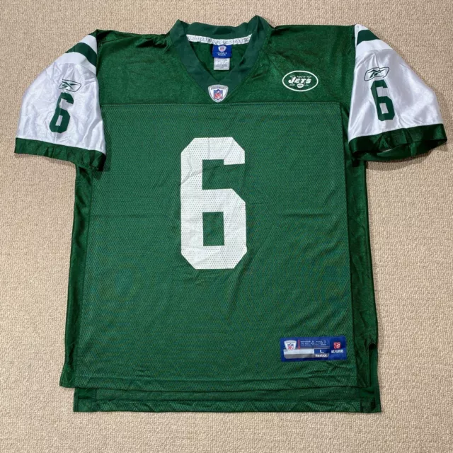 Reebok New York Jets NFL Jersey Mens Large Green American Football Sanchez 6