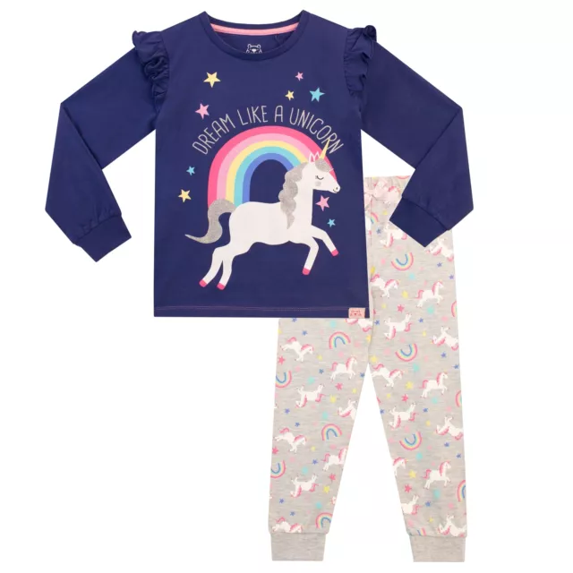 Unicorn Pyjamas Kids Girls 4 5 6 7 8 9 10 Years PJs Long Sleeve Rainbow Stars