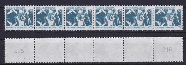 Bund 1347 Au RM 6er Streifen ungerade + gerader Nummer mit Punkt SWK 10 Pf **