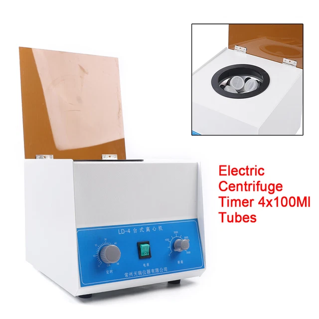 110V LD-4 4000rpm Tabletop Lab Electric Centrifuge Machine w/ 100 ml × 4 Tubes