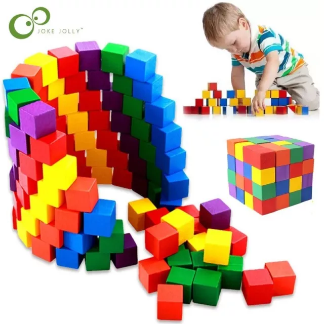 good Colorful Wooden Cubes Blocks  Corner Board Game Dice Children kid Early Edu