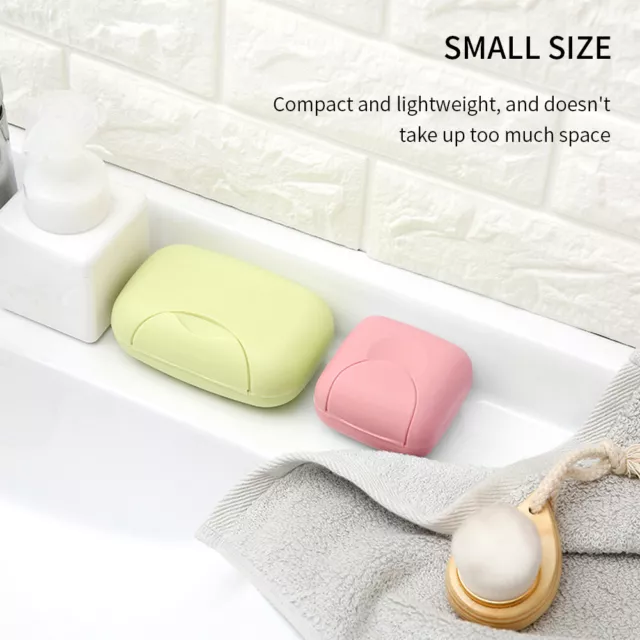 3pcs Leak Proof With Lid Solid Travel Portable Shower Plastic Daily Soap Dish