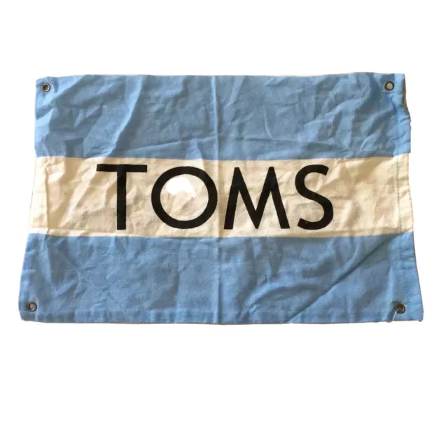 TOMS Shoe Dust Bag Cloth Drawstring One for One Blue White 9.5" X 14"