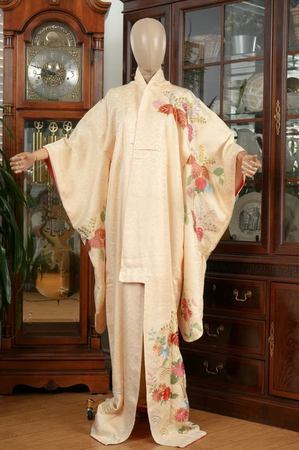 Dear Vanilla Japanese Silk Furisode Kimono Women's Authentic Japan Made Vintage