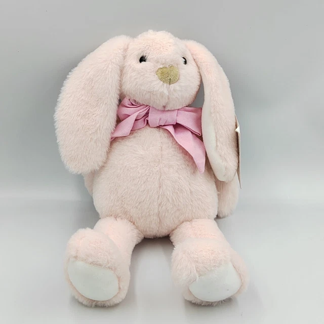 Doudou peluche lapin rose noeud ATMOSPHERA - 32848