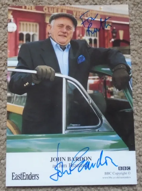 Eastenders signed photo - John Bardon as Jim Branning - BBC castcard vgc