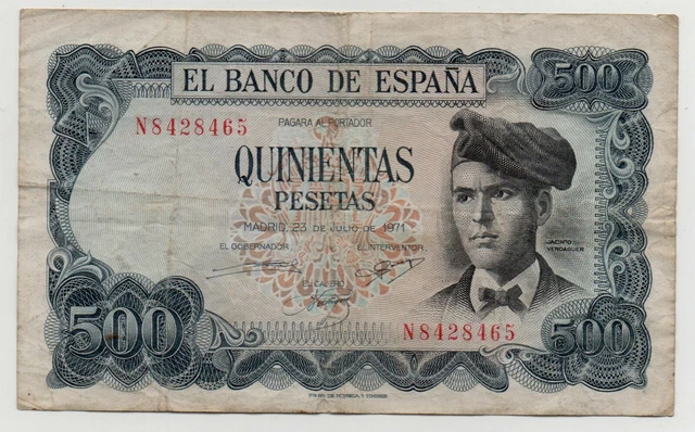 Spain 500 Pesetas 1971 Pick 153 Look Scans