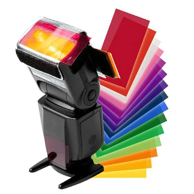 12 filtros de gel de color flash Speedlite para cámara réflex digital Canon Nikon Sony Yongnuo- Y4