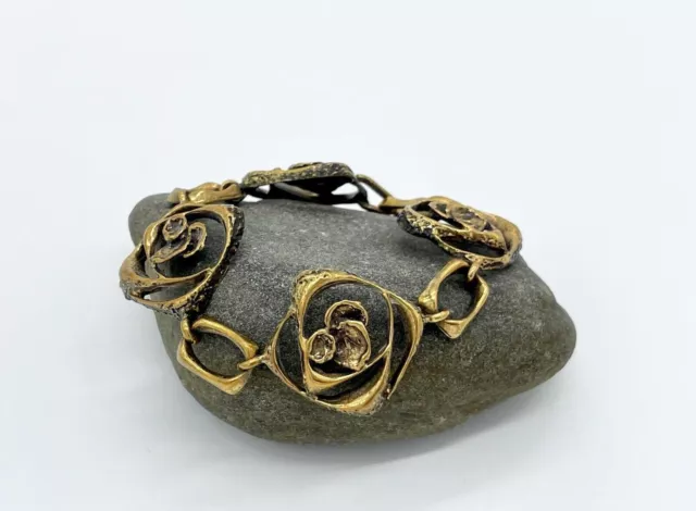 Bracciale Karl Laine Orbal in bronzo, bracciale modernista anni '70, Sten &...