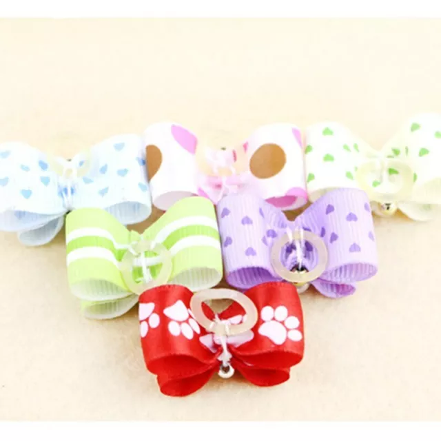 10Pcs/lot Handmade Pets Dog Bows Cute Grooming Bowknot Bands Headwear Decoration