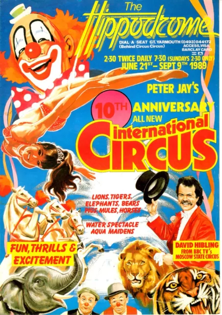 Great Yarmouth Hippodrome Circus 1989 Programme.