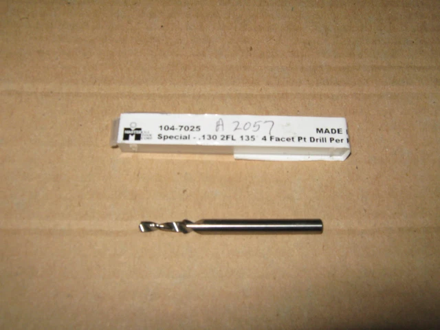 StepDrill.130 dia x.540 lg w/.187 dia x2.30 Carbide118deg Spl Pt Drill lot 2 NEW