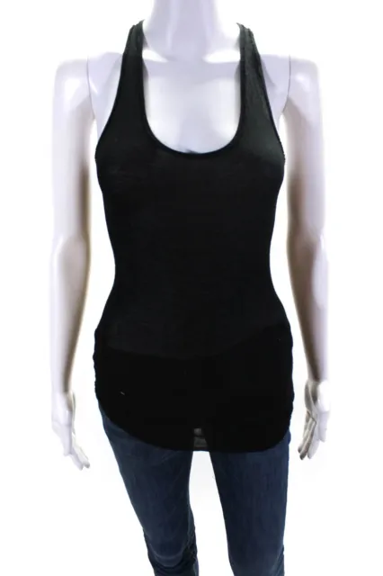 Alice + Olivia Womens Back Darted Scoop Neck Sleeveless Tank Top Black Size S