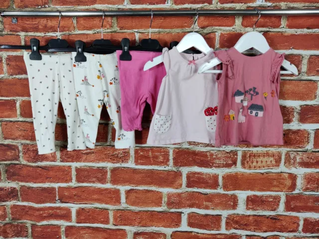 Baby Girls Bundle Age 3-6 Months H&M Mothercare Etc Leggings T-Shirt Dress 68Cm