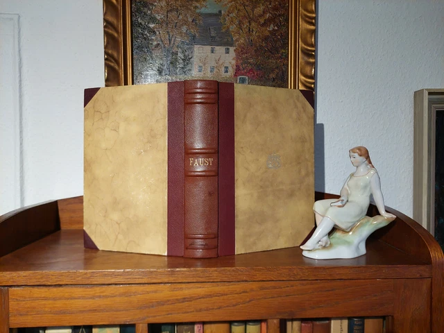GOETHE FAUST Pressendruck ERNST LUDWIG PRESSE Kleukens LEDER HANDEINBAND Bütten