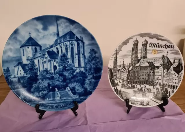 2 Vintage German Plates Of Monchengladbach - Kaiser, Munchen - Mitterteich