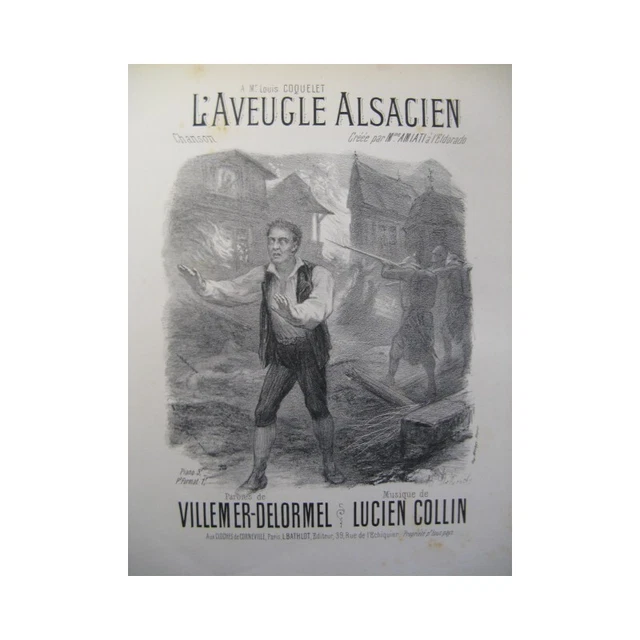 COLLIN Lucien L'Aveugle Alsacien Chant Piano XIXe